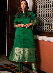 Elegant Green Banarasi silk  Kurta Set
