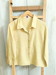 Yellow Linen Blend Blouse size-42-44