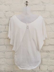 White Net Korean Tops