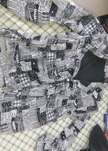 Patterned Black and White Shirt