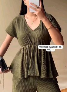 Bangkok Imported Co-ord Set In Olive