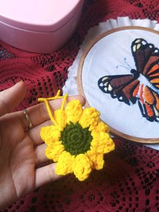 Crochet Sunflower Charm