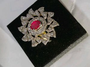 Ruby & Diamond Flower Ring
