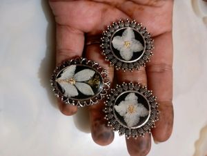 Hand Made Resin Stud With Ring