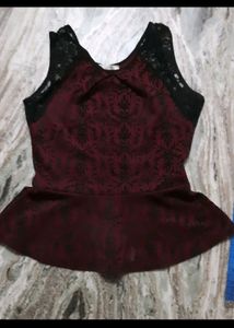 Crop Top Velvet Embroidery