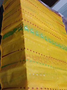 Yellow Printed Saree