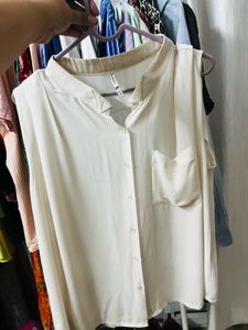 Sleeveless Button-Up Blouse