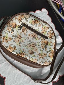 Floral Brown Sling Bag