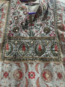 Grey Short Top And Sharara Pants