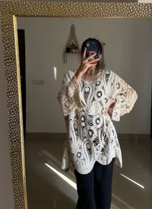 Crochet Paisley Lace PLUS SIZE Tunic Top