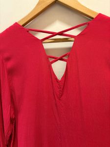 Beautiful Red criss-cross back Shirt