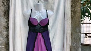 131511. Purple &amp; Black Lingerie Nightgown