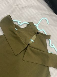Olive Cold Shoulder Top