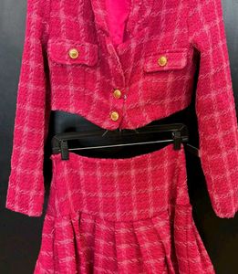 Barbie Pink Plaid Skirt &amp; Jacket Set