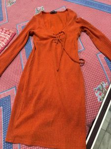 Orange Knit Dress