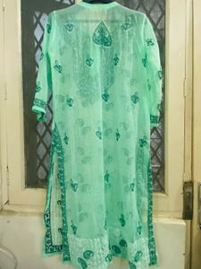 Mint Green Embroidered Kurti