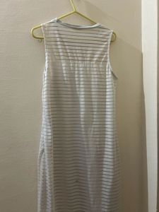 Elegant White Striped Dress