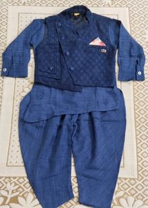 Kurta Dhoti Jacket Set For Kid