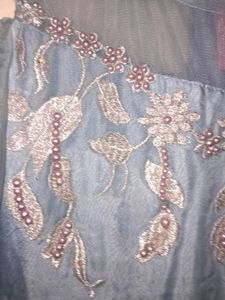 Blue Embellished Party Dress