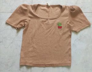 Nude Brown Top