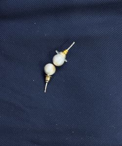 Warm Toned Cloth Pearl Studs