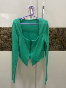 corset cropped top green
