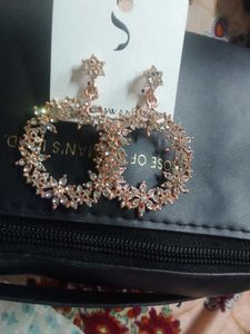 Floral Crystal Drop Earrings