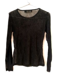 Black Floral Mesh Top.