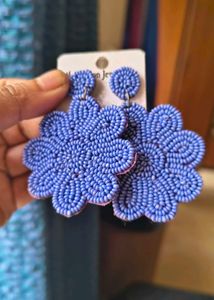 Flower Beaded Drop Earrings