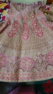 Elegant Pink & Gold Embroidered Lehenga