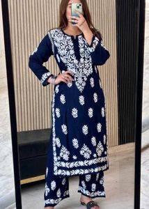 Lucknowi Chikankari Premium Rayon Plazo Set