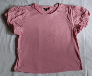 Pink Puff Sleeve Top
