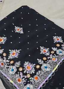 Very Beautiful Work 😍 Saree 🥻 Black Color