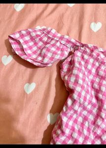Pink Gingham Crop Top