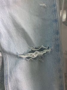 Light Wash Distressed Wide-Leg Jeans