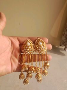 Pearl &amp; Gold  KashmiriJhumka Earrings