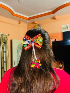 Navratri Combo Bow &amp; Braided Hair Accessory