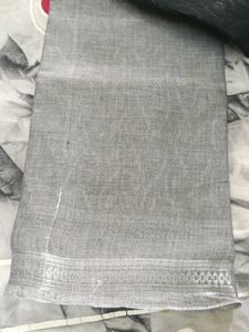 Cotton Black &amp; Grey Saree