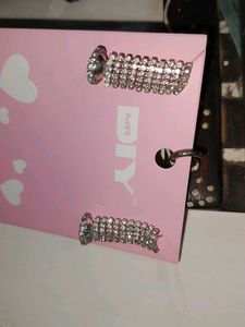 Silver A D Stone Earrings