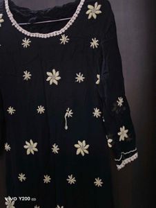 Black Lucknowi Kurti