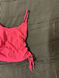 Hot Pink Ruched Tank Top