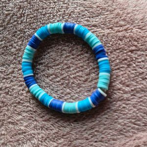 Blue clay beads bracelets set