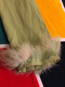 Green Feather Cuff Button-Down