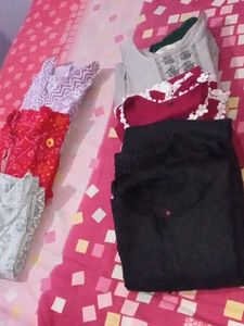 Set of 6 Cotton Kurtas 34 Size  With Duptta