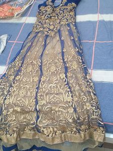 Ethnic Wear Blue  Bridal Gowns 7 Layers N et