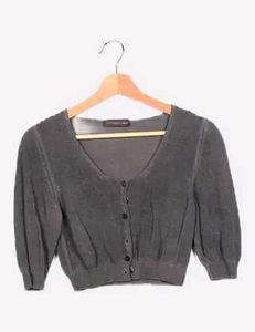 OLD NAVY Gray Cropped Cardigan
