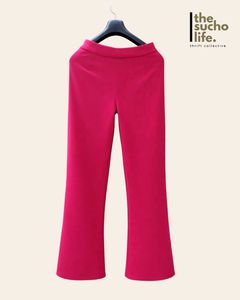 Ketch Hot Pink Wide Leg Trousers For Women