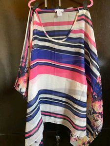 Striped Floral Top| kaftan| beach wear ☀️