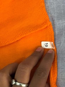 Orange Off-Shoulder Crop Top