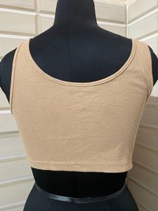 Ribbed Hook-Eye Crop Top